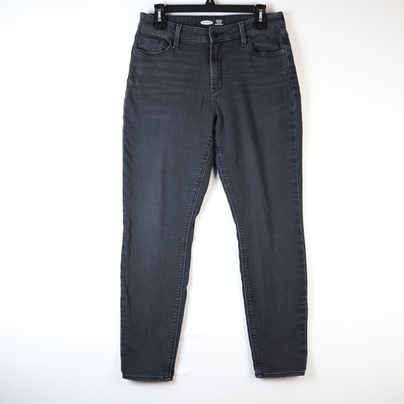 OLD NAVY Rockstar‎ Skinny High Rise Black Denim Jeans Women's Size 10 Regular - Picture 1 of 11